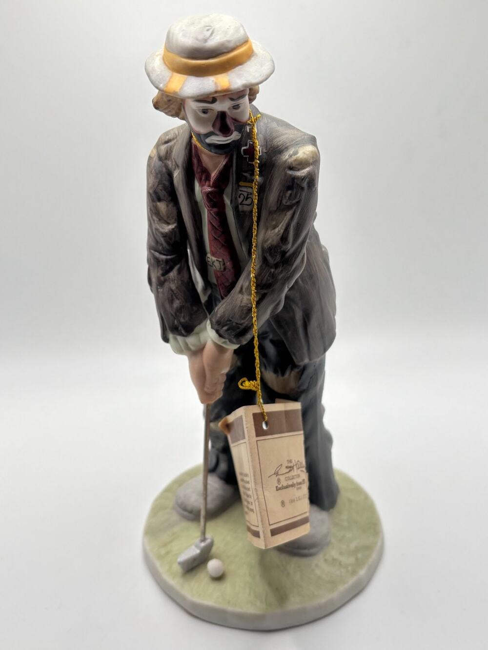 Vtg Flambro Emmett Kelly Jr Weary Willie Clown Figurine Set Golfing Hobo Decor